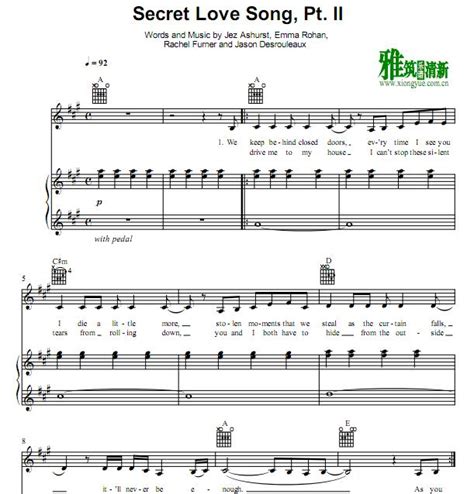 Little Mix Secret Love Song Pt Ii钢琴伴奏谱 找教案个人博客