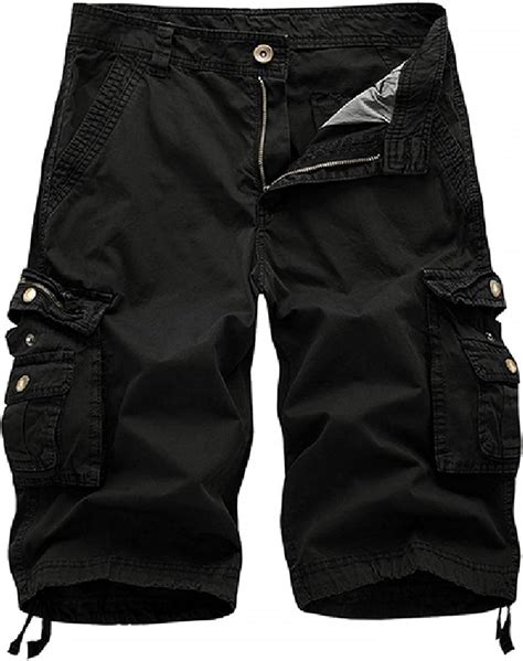 Mens Casual Loose Fit Cargo Shorts Multi Pocket Tooling Outdoor Shorts Relaxed Fit Twill Cargo