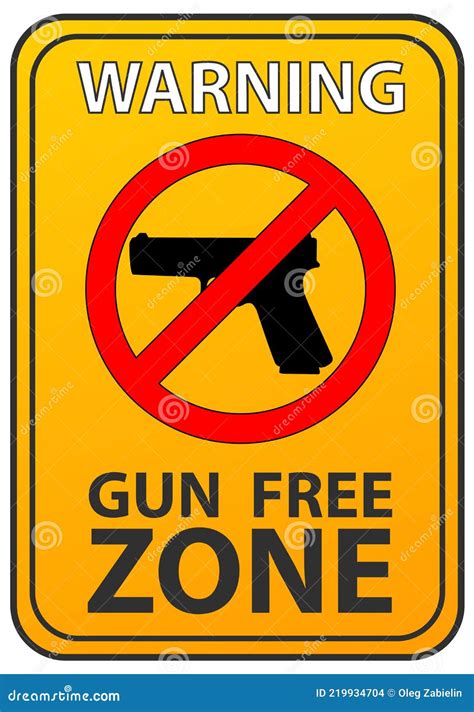 Gun Free Zone Stock Vector Illustration Of Control 219934704