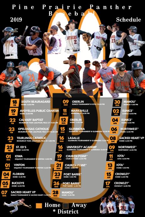 Baseball Schedule Template Postermywall