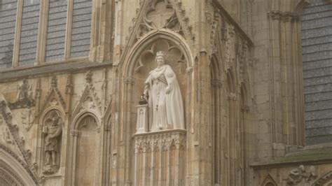 King Unveils Statue Of The Late Queen At York Minster