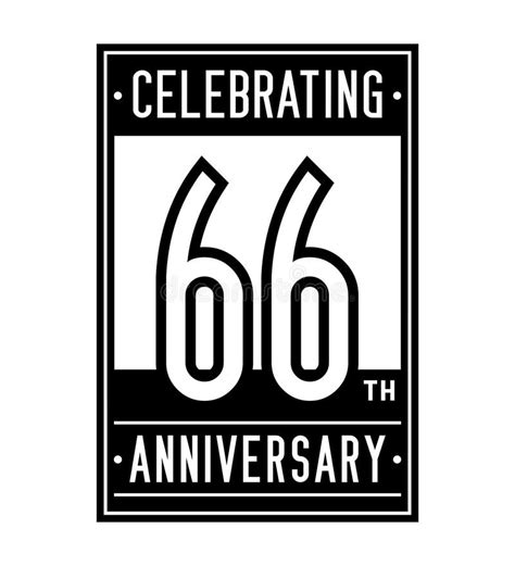 66 Years Celebrating Anniversary Design Template 66th Logo Vector And Illustration Stock