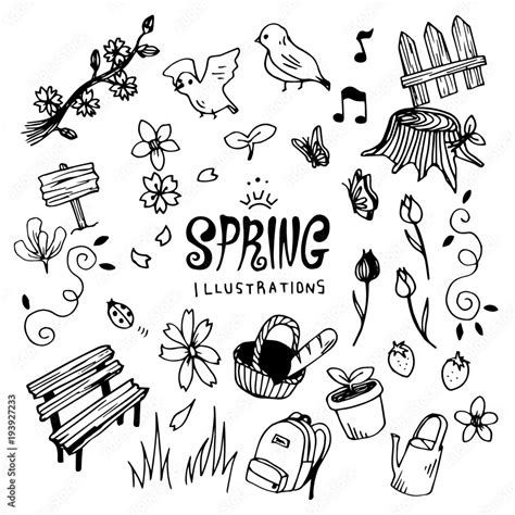 Spring Illustration Pack Stock Vector Adobe Stock