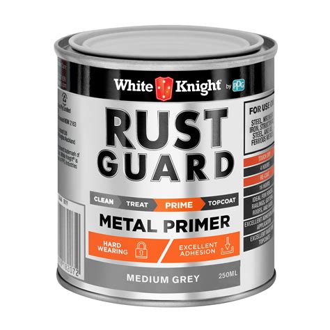 White Knight Rust Guard Medium Grey Metal Primer Paint 025l