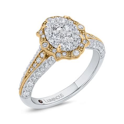 Two Tone Oval Diamond Engagement Ring Nelsons Jewelers