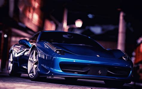 Car Ferrari Ferrari 458 Italia Blue Cars Wallpapers Hd Desktop And