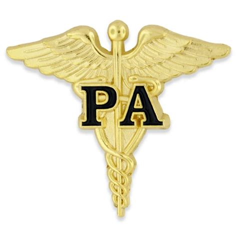 Physician Assistant Black Pa Gold Caduceus Lapel Pin