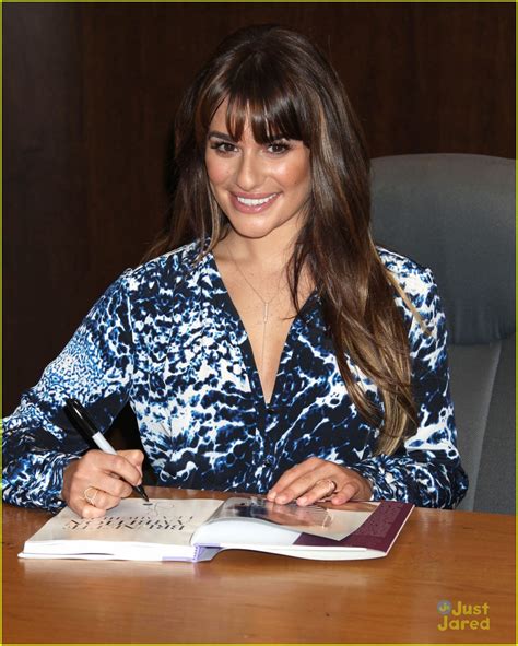 Lea Michele Brings Brunette Ambition Signing To The Grove Photo