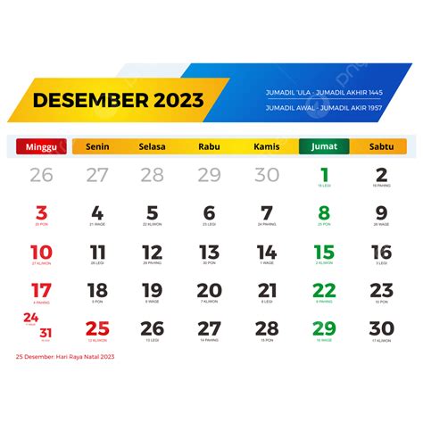 Gambar Kalender Desember 2023 Lengkap Dengan Tanggal Merah Cuti Bersama