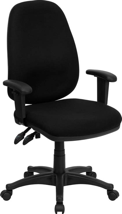 Finally, when sitting up straight, your back should be at a 90 degree angle to your knees, (no slouching). High Back Black Fabric Ergonomic Computer Chair with ...