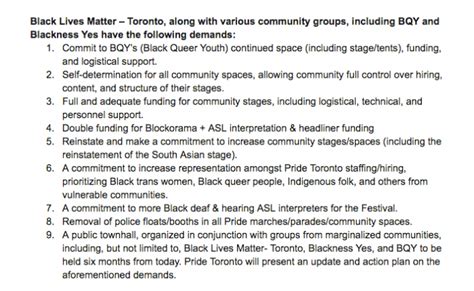 blm to s action at pride criticized using inclusivity rhetoric toronto media co op