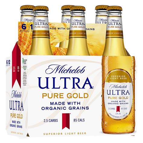 Michelob Ultra Pure Gold Beer 12 Oz Bottles Shop Beer And Wine At H E B