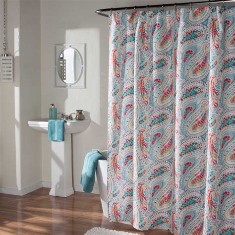 Perfectly Paisley Shower Curtain Hex Colour Aqua