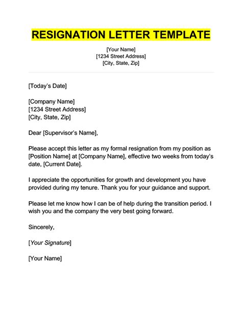 Resignation Letter 5 Examples What To Include Template