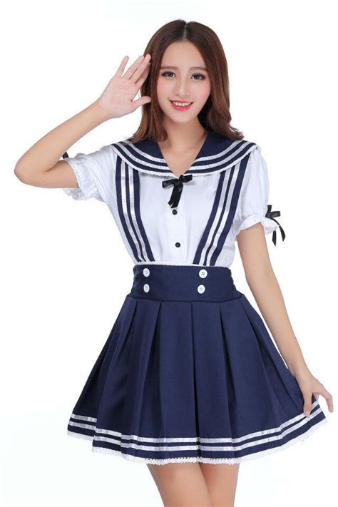 New Japanese School Uniform Cosplay Costume Anime Girl Maid Sailor