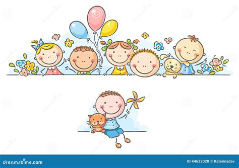 Cartoon Kids Borderframe Stock Vector Illustration Of Frame 44632020