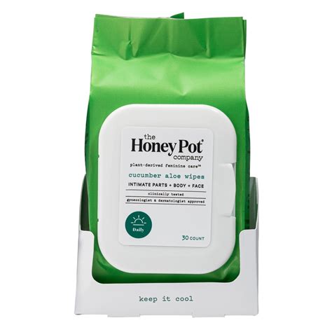 The Honey Pot Cucumber Aloe Intimate Wipes 30 Wipes Vitacost