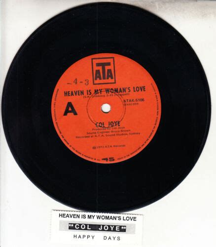 Col Joye Heaven Is My Woman S Love Vinyl Record Juke Box Title Strip Ebay