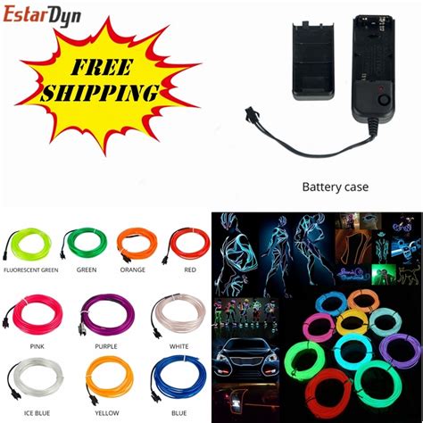 1m3m5m 3v Flexible Neon Light Glow El Wire Rope Tape Cable Strip Led