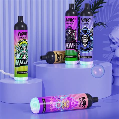 20 Regular Fruit Flavor 6000 Puff Disposable Vape Pen 60mg Flashing RGB