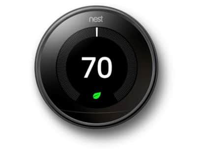 Swipe up to raise the temperature, swipe down to lower it, and tap to confirm. Thermostat (Google Nest)