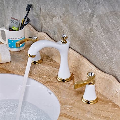 Get free shipping on qualified gold bathroom sink faucets or buy online pick up in store today in the bath department. Juno White Gold Deck Mount Single Handle Bathroom Mixer Faucet