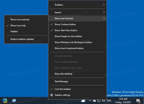 Add Or Remove News And Interests Button From Taskbar In Windows