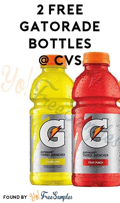 Check spelling or type a new query. 2 FREE Gatorade Bottles at CVS (ExtraCare Card Required) - Yo! Free Samples