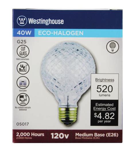 Buy Westinghouse G25 Eco Halogen Cut Glass Light Bulb Online At Low