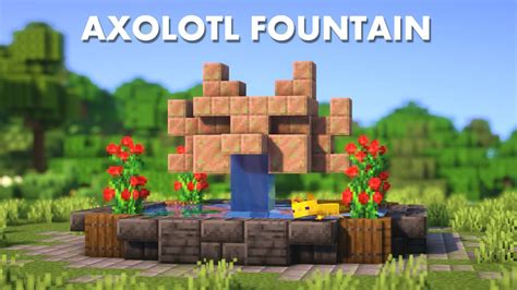 Minecraft How To Build An Axolotl Fountain Tutorial Youtube