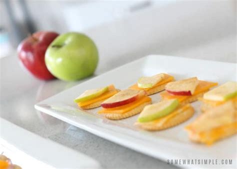 Apple Cheese Crackers Healthy Snack Idea From Somewhat Simple