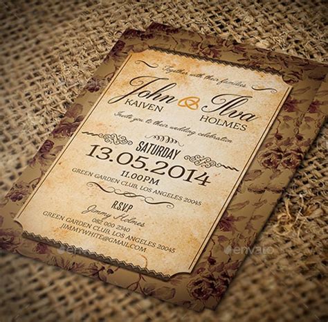 Vintage Wedding Invitation Template