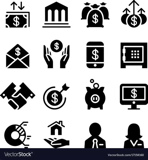 Business Financial Icon Set Royalty Free Vector Image