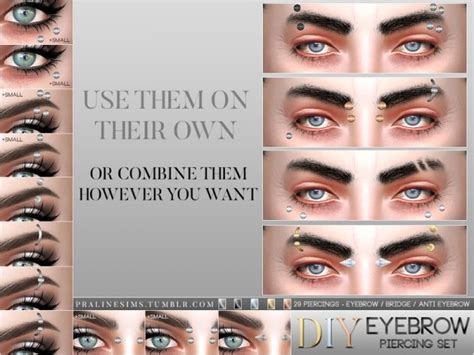 The Sims Resource Eyebrow Piercing Set By Pralinesims Sims 4 Downloads