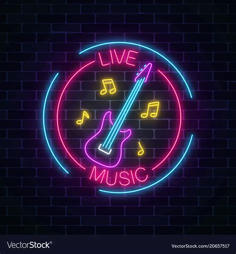 Old Music Neon Signboard On Brick Wall Free Vector Download 2020
