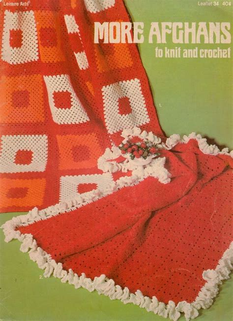 Leisure Arts 34 More Afghans Knitting Crochet Patterns Classic Granny