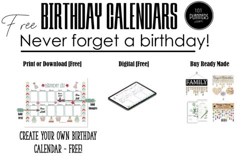 Free Birthday Calendar Template Printable And Customizable 40
