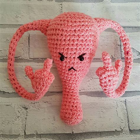 Pdf Pattern Download Crochet Fuck You Terus Angry Uterus Uterus Plushie Middle Finger Up