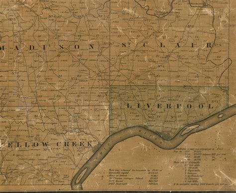 Columbiana County Ohio 1841 Old Wall Map Reprint With Etsy