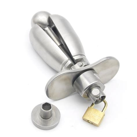 Stainless Steel Anal Lock Chastity Device Anal Sex Toy Openable Anal Plugs Large Butt Plug Adult