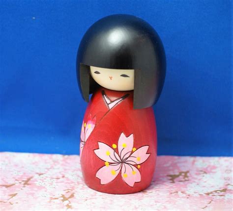 Japanese Creative Wooden Doll Kokeshi By Usaburo 12cm Cherry Etsy こけし
