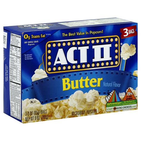 Act Ii Microwave Popcorn Butter 3 3 Oz 85 G Bags 9 Oz 255 G
