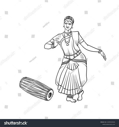 747 Indian Dance Vector Line Art Images Stock Photos And Vectors