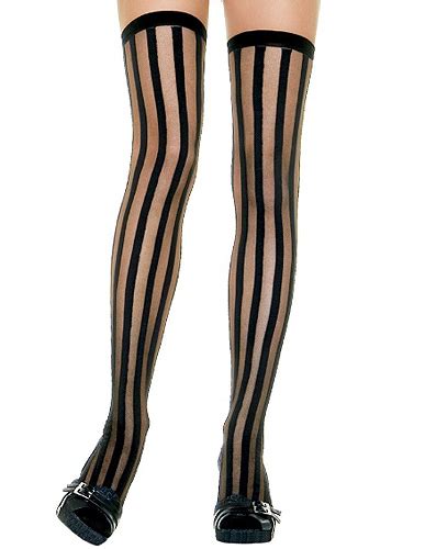 Buy Leg Avenue Sheer Stockings With Opaque Vertical Stripe 9209 Online At Uk Tights