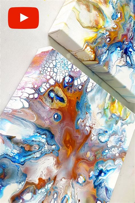 Dutch Pour With Cloud Effect 💙acrylic Pouring Tutorial By Olga Soby