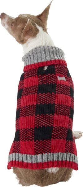 Frisco Buffalo Plaid Dog And Cat Sweater Red Small