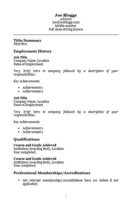 From this section the employer should start reading the candidate's cv. Professional Downloadable Word Document Resume Templates ...