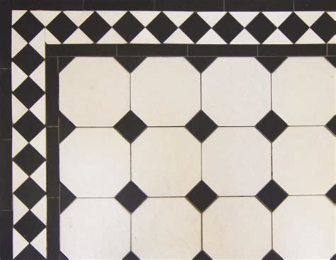Tile Border Victorian Floor Tiles Classic Blackwhite 12 Cm 472
