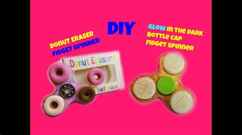 We made a diy fidget spinner out of cardboard, coins and beads. DIY FIDGET SPINNER/using water bottle cap/Donuts eraser Fidget Spinner - YouTube