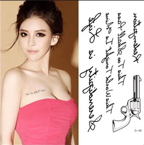 Rc2216 Women Sexy Chest Water Transfer Tattoo Decals Waterproof Temporary Tattoo Stickers